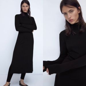 ✨SALE ✨ZARA KNIT MOCK NECK DRESS WITH SIDE SLIT ✨SALE ✨